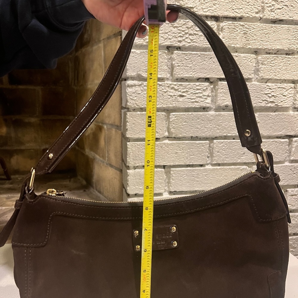 Kate Spade Handbag Brown Suede Shoulder Bag Purse